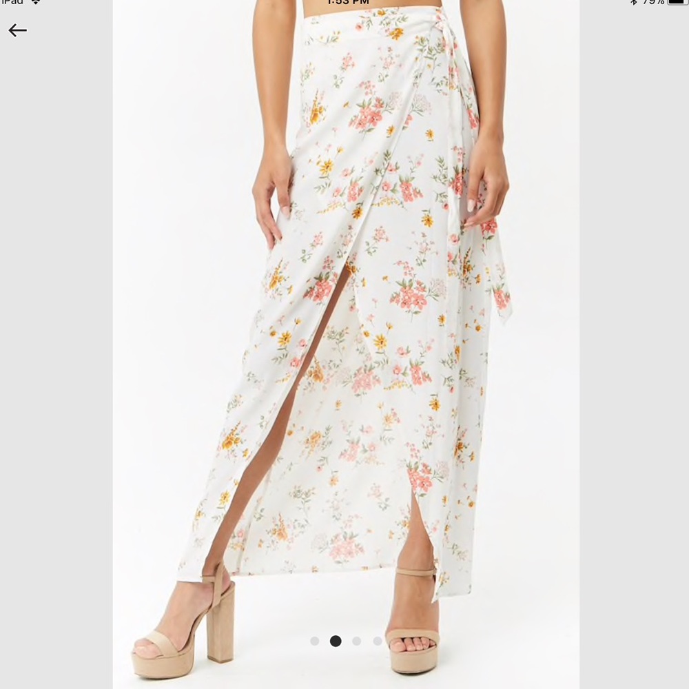 Floral maxi wrap skirt